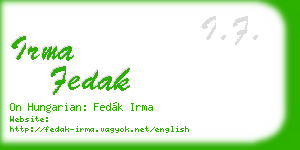 irma fedak business card